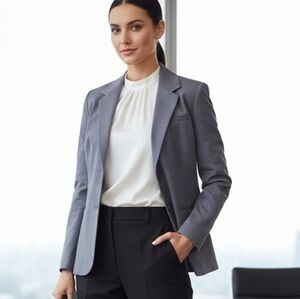 Tailored Blazer in Slate Blue Stripe, size 12